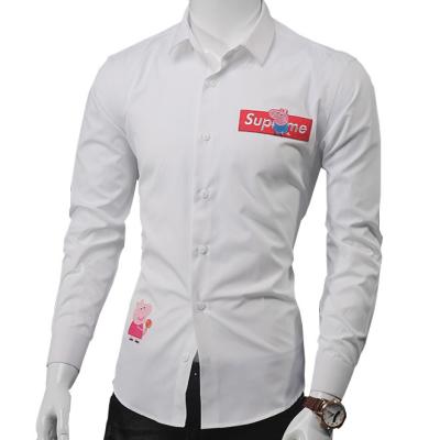 China New designer 100 cotton anti-pilling camisas men long sleeve white dress shirts for sale