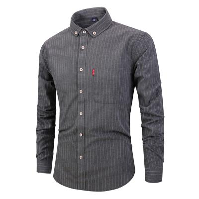 China Anti-pilling 2022 casual men spring slim fit long sleeve camisa vestir hombre shirts for sale