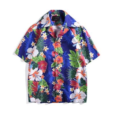 China Custom Summer Beach Anti-Pilling Short Sleeve Printed Flower Mens Hawaiian Shirts for sale