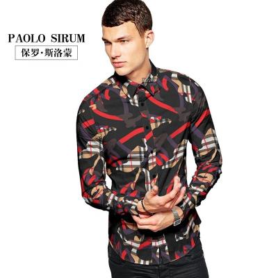 China Custom 3d Printing Top Quality Mens Anti-pilling Long Sleeve Shirts for sale