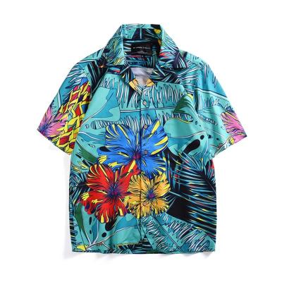 China Anti-pilling Custom Summer Shorts Sleeve Printed Hawaiian Beach Shirt for sale