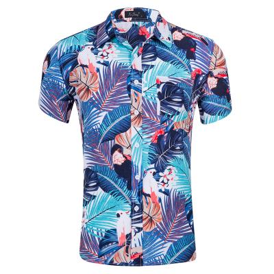 China Custom Top Quality 100% Cotton Printing Mens Short Sleeve Hawaiian Anti-pilling Shirt for sale