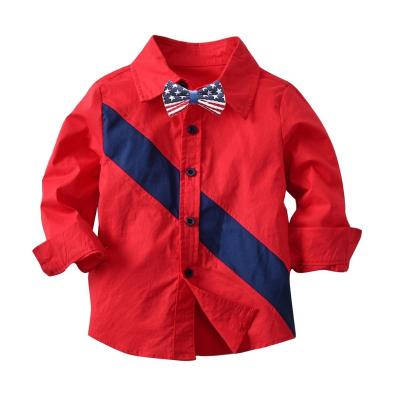 China Good Quality 100 Cotton Long Sleeve Anti Shrink Printed Children Kids Boy Shirts for sale