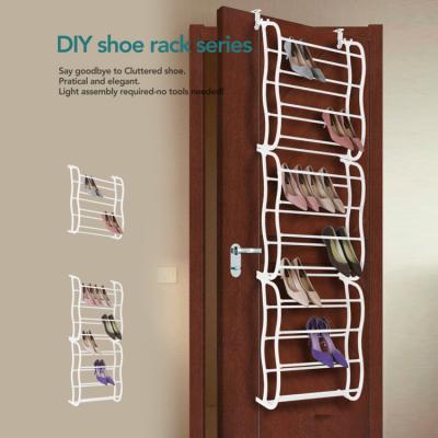 China Shoe Rack Over The Door Steel Hanging Shoe Storage Rack For 36 Pairs for sale