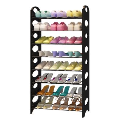 China Cheap Shoe Rack DIY 8 Tiers Easy To Assemble Metal Pole Foldable Corner Portable Shoe Rack for sale