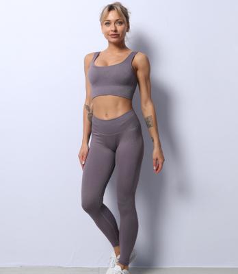 China Breathable Gym Set Woman Sportswear Yoga Two Piece Exercise Leggings Fitness Wear Sets Sports Suit Wholesale OEM Custom Made Seamless DHL FEDEX for sale