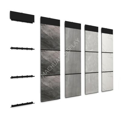 China Floor sliding factory wall ceramic tile display rack quartz stone display rack for showroom for sale