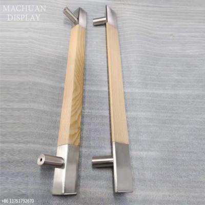 China Modern Factory High Quality Oak Wood Door Handle Stainless Steel for sale