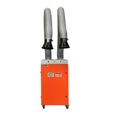 China Industrial Portable Building Material Stores Dust Collector Smoke Fume Extractor With Two Arms for sale