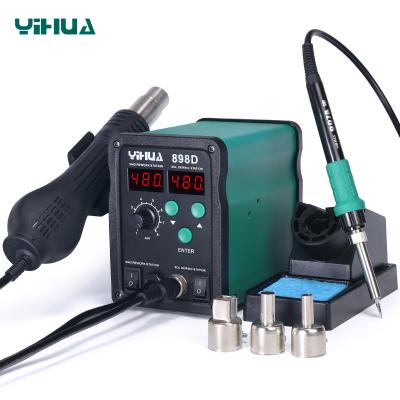 China Original Building Material Stores YIHUA 898D Digital Display Soldering Repair Tools Soldering Iron Hot Air Rework Station for sale