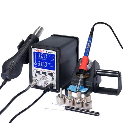 China CH1/CH2/CH3 Machinery Repair Shops Three Storage YIHUA 995D+ Desoldering Hot Air Rework Soldering Station for sale