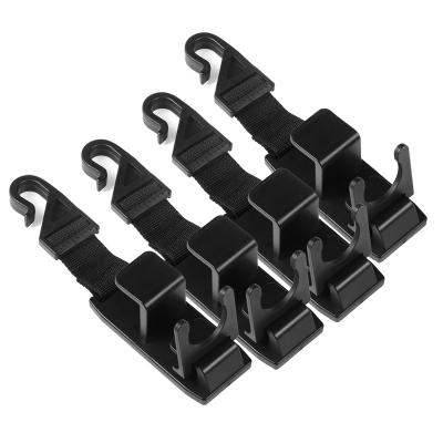 China New China-chic Plastic Strong Universal 4 Pack Vehicle Seat Car Headrest Hanger Hook for sale