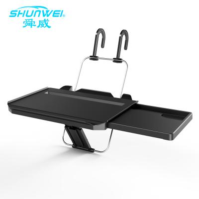 China Foldable 2 in 1 Car Steering Wheel Tray Back Seat Headrest Table Car Laptop Food Travel Wheel Stearing Table for sale