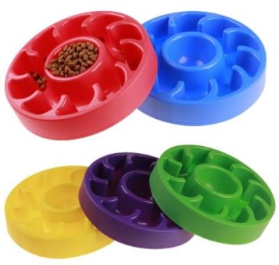 China Fun Maze Pet Sustainable Plastic Bowl Slow Feeder Anti Clogging Feeder Prevent Bloating Feeding Plastic Dog Pet Food Bowl for sale