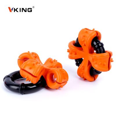 China Viable Interactive Viking Rubber Nylon Cross Ring Puzzle Game Dog Chew Toys for Aggressive Chewers for sale