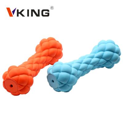 China Durable Durable Pet Supplies Natural Rubber Vking Dumbbell Bubble Squeaky Dog Bone for sale