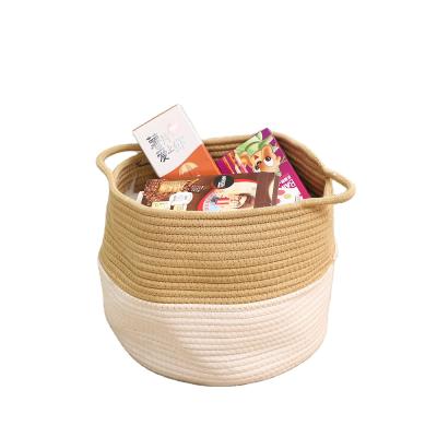 China 2021New Europe Design Cotton Rope Basket 100% Natural Cotton! Rope basket, woven storage basket for sale