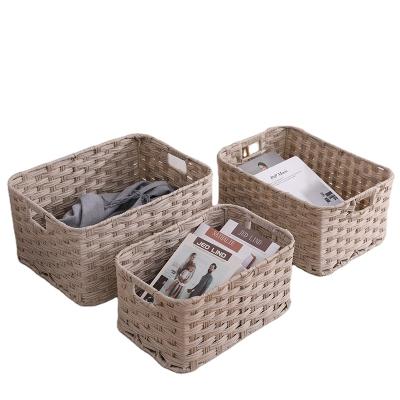 China Tidy Stored / Storage Stored Rectangular Weaving Basket for sale