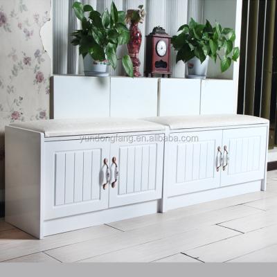 China Modern Wooden Seat Entryway Bench Ottoman Bench White Europe Shoe Shoe Storage for sale