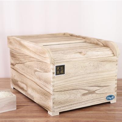 China Antique wooden freshness preservation home decoration rice storage box for sale