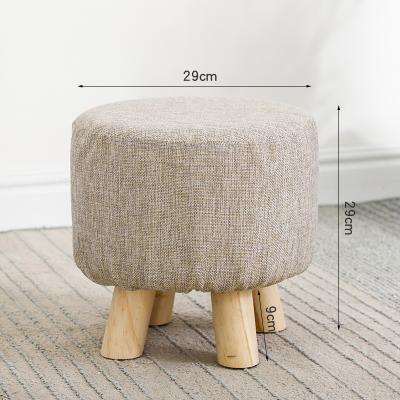 China New Design Fabric Round Cheap Environmental Home Wholesale Stool Kid's Small Wooden Furniture Stool for sale