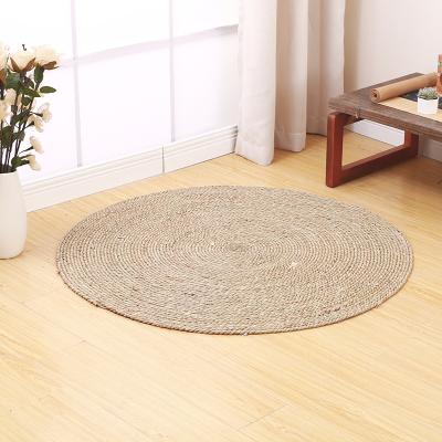 China Anti Slip Yoga Cushion Mat Grass Round And Square Corn Husk Cushion for sale