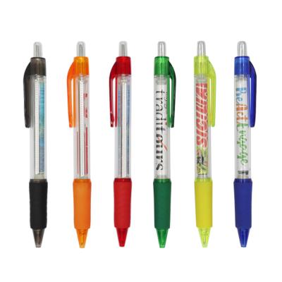 China Promotional Pen Promotional Pen With Banner Plastic Ball Pen Pull Out Banner Pen With Logo for sale