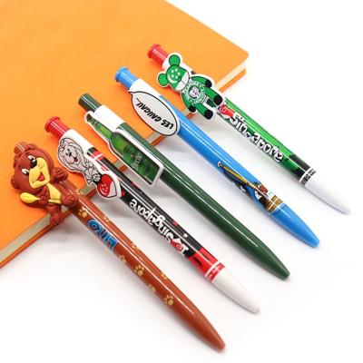 China Unique pattern cute advertising personalized pen with logo kawaii pen cartoon ball pen with custom clip for sale