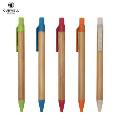 China Wheat Straw Wooden Bamboo Pens Ballpoint Pen Promotional Pen Wheat Straw Pens With Logo Customized for sale