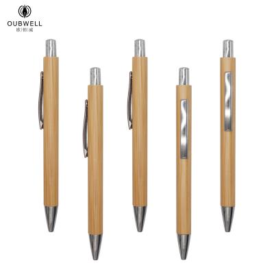 China Eco-Friendly Eco-Friendly Wooden Bamboo Pen Laser Engraved Custom Logo School Promotional Ball Pen for sale