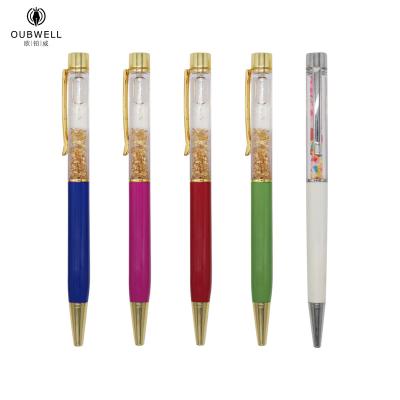 China Promotional Pen Glitter Pen Liquid Pen Floating Plastic Ballpoint Pen For Gift Promotion for sale