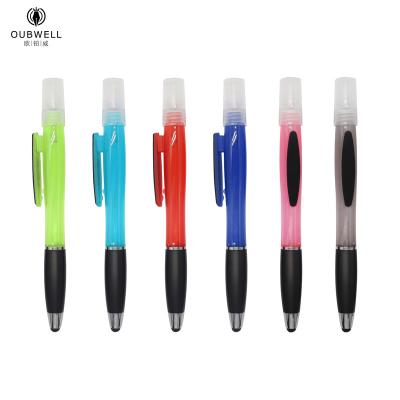 China office & School pen 2020 pen with sanitizer spray stylus pen with cleaning brush ballpoint pen for sale