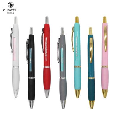 China Fluently Writing Promotional Message Changing Pen Comfortable Rubber Grip Advertising Customized Ballpoint Pen for sale