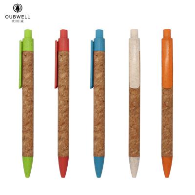 China Promotional Pen Eco-friendly Pen With Straw Material Paper Roll Pen Ballpoint Pen With Wooden for sale