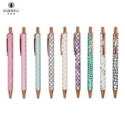 China office & School Pen 2020 Luxury Metal Pen With Cover Glitter Gift Pen Leather Ballpoint Pen for sale