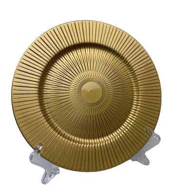 China Cheap Wedding Decorative Dish Viable Under The Gold Charger Dish Plastic Charger Dish for sale