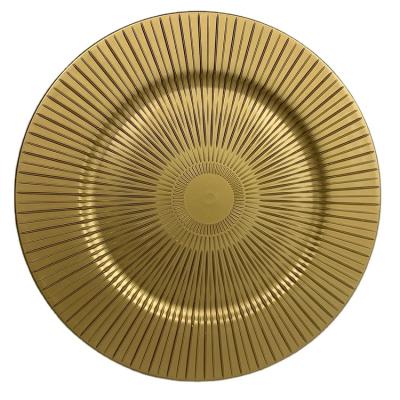 China Long Lasting Durable Gold Charger Plate Wedding Decor Dish Under Plastic Charger Dish for sale