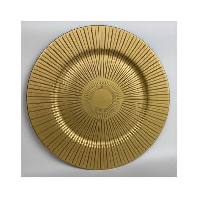 China Sustainable Customized Plastic Gold Loader Plate Loader Dish Under Wedding Decorative Dish for sale