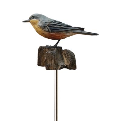 China China Wholesale Garden Backyard Ornaments Bird Statue, Polyresin Decorative Garden Blue Wooden Bird, for sale