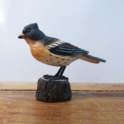 China China European Designer Wooden Bird, Resin Display Wildlife Shrike Bird Figurine, for sale