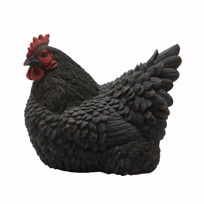 China Lifelike Animal Figurines Fiberglass Hen Statues From Europe, Polyresin Farm Animal Chicken Sculpture@ for sale