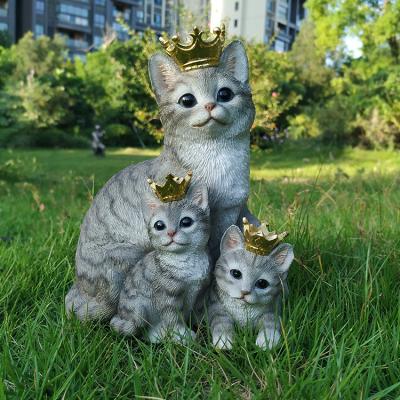 China Wholesale cute resin home decor, cat animal resin polyrein statue decorative resin cat figurines, for sale