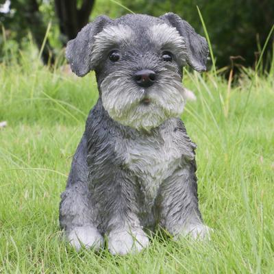 China Wholesale Europe Schnauzer Resin Dog Figurines, China Factory Wholesale Small Dog Figurines, for sale