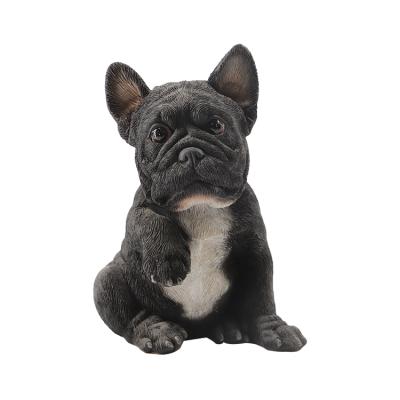 China Wholesale Europe Decorative Black Realistic, Resin Dog Statue Resin French Bulldog Figurine, for sale