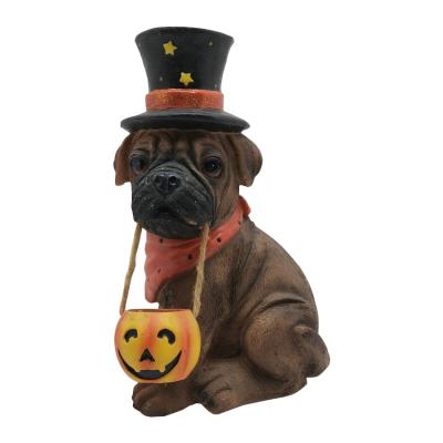 China Wholesale China Design Pumpkin Decor,Holiday Prop Resin Dog Sculpture Halloween Decoration Scary Pumpkin, for sale