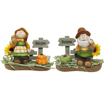 China New Arrivals Europe Mini Welcome Sign Thanksgiving Garden Figurines, Harvest^ Welcome Garden Ornament Figurine Dwarf for sale