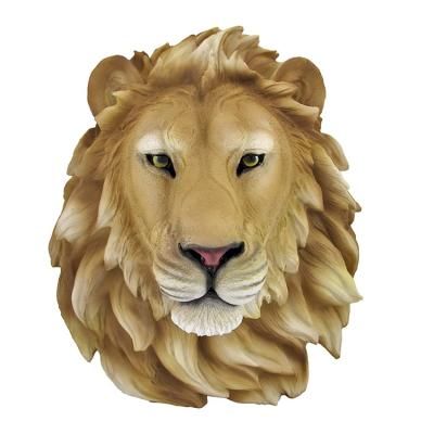 China Europe Resin Wholesale Ornaments Home Decoration Lion Head Wall Mounted And for sale