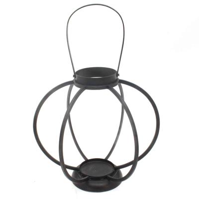 China Customized china morden hanging lanterns, handmade metal lantern black home decor metal candle lantern, for sale