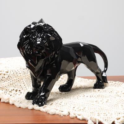 China China color handmade custom sculpture, animal decor home polyresin modern tabletop geometric lion animal statue, for sale