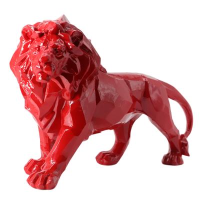 China China wholesale life size lion, animal outdoor table top sculpture geometric lion statue, for sale